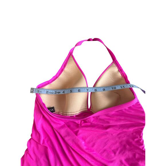 La Blanca Pink Swim Beachy Island Goddess Halter Tankini Swimsuit Top Size 8 - Picture 9 of 10